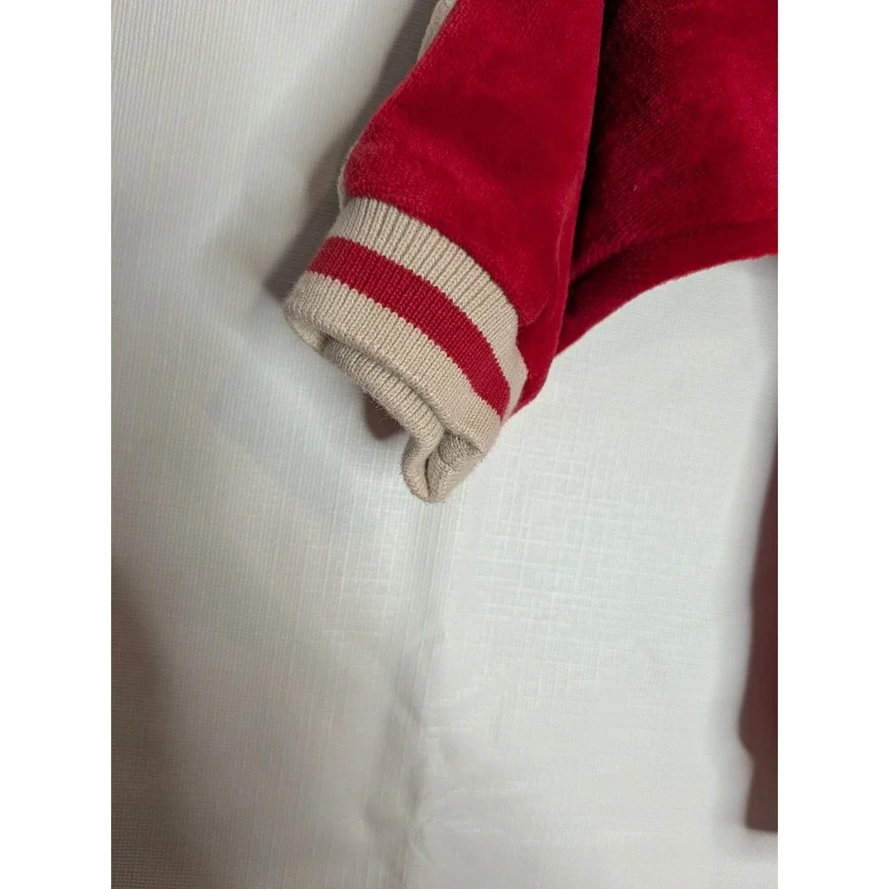Radio Flyer Kids Red Velour Tracksuit Hooded‎ Jacket Joggers Set 12 Months
